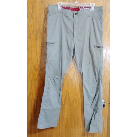 Wrangler Cargo Pants 38/30 Green Gray Straight Leg Outdoor Nylon Stretch - Picture 1 of 10